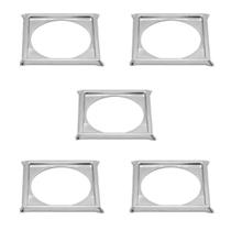 Kit c/ 5 Porta Grelha Caixilho Ralo Click 10x10 Cromado Inox