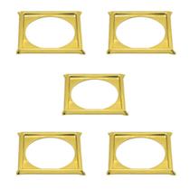 Kit C/ 5 Porta Grelha Caixilho Ralo Click 10x10 Inox Dourado