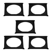 Kit C/ 5 Porta Grelha Caixilho Ralo Click 10x10 Inox Preto