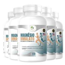 KIT C/5 Potes Magnésio Dimalato Premium Puro 120 Cápsulas 500mg - Fits Life