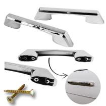 Kit c/5 Puxadores para móveis - Ares 96 e 128MM CR e Parafusos Kit c/5 Puxadores para móveis - Ares 96 e 128MM CR e Parafusos