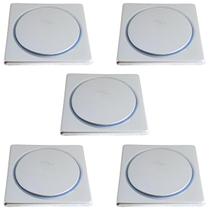 Kit C/5 Ralo Inox Para Piso Click Cromado 10x10 Cm