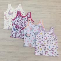Kit C/ 5 Regata Infantil De Malha 100% Algodão - 192 Kit C/ 5 Regata Infantil De Malha 100% Algodão - 192