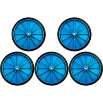 Kit C/5 - Roda Carrinho Feira Reforcada Politex