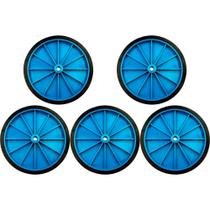 Kit C/5 - Roda Carrinho Feira Reforcada Politex