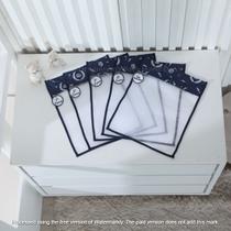 Kit c/ 5 Saquinhos Maternidade em Tule com zíper e viés Diversas Estampas + Tags Bordados - Coleção Realeza