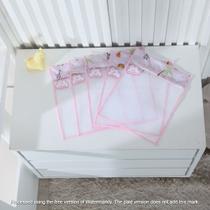 Kit c/ 5 Saquinhos Maternidade em Tule com zíper e viés Diversas Estampas + Tags Bordados - Coleção Safari