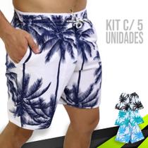 KIT c/5 Shorts Bermuda Tactel Praia Mauricinho Masculina COQUEIRO 2 732