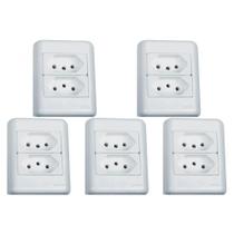 Kit C/5 - Sistema Perlex Branca (2 Tomadas 10/20A) 3011/15Br Kit C/5 - Sistema Perlex Branca (2 Tomadas 10/20A) 3011/15Br