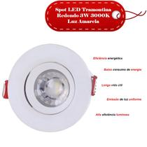 Kit C/ 5 Spot LED Tramontina Redondo 3W 3000K Luz Amarela