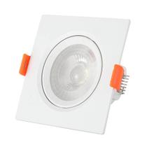 Kit c/ 5 spot smd led 5w 6500k - quadrado branco frio