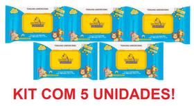 KIT C/5 TOALHA UMEDECIDA INFANTIL TURMA DO SONINHO 100 UNID. cada pacote