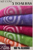 Kit c/ 5 toalhas de banho gigante bola banhão 100% algodão