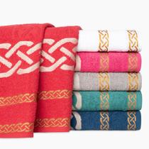 Kit c/ 5 toalhas de banho gigantes jacquard 100% algodão pérsia 1,75x75cm
