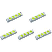 Kit C/5 - Tomada Barra Fiolux 2P+T. 20A. Quadrupla Cinza/...