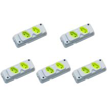 Kit C/5 - Tomada Barra Fiolux Dupla 2P 20A Cinza Kit C/5 - Tomada Barra Fiolux Dupla 2P 20A Cinza