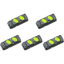 Kit C/5 - Tomada Barra Fiolux Dupla 2P+T20A Preto Kit C/5 - Tomada Barra Fiolux Dupla 2P+T20A Preto