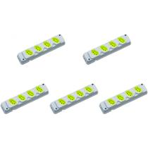 Kit C/5 - Tomada Barra Fiolux Quadrupla 2Polos+T20A Cinza Kit C/5 - Tomada Barra Fiolux Quadrupla 2Polos+T20A Cinza