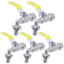 Kit C/ 5 Torneira Esfera Jardim C/ Bico 3/4x3/4 Metal Kit C/ 5 Torneira Esfera Jardim C/ Bico 3/4x3/4 Metal