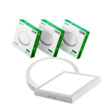 Kit C/5 Udnidades Luminária Painel Plafon Led 18w Redondo Sobrepor 6500k