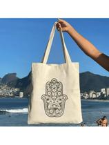 Kit C/5 un Atacado EcoBag 100% algodão Estampa Hamsa