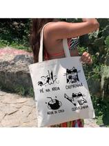 Kit C/5 un Atacado EcoBag 100% algodão Estampa Vivant cat