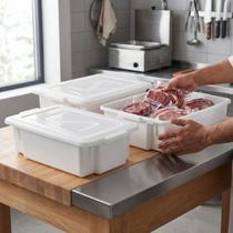 Kit C/5 Un Bandeja Caixa Acougue Padaria 12l C/tampa