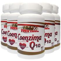 KIT C/5 Un. Coenzima Q10 + Vit E 500mg 60 Cápsulas - Rei Terra KIT C/5 Un. Coenzima Q10 + Vit E 500mg 60 Cápsulas - Rei Terra