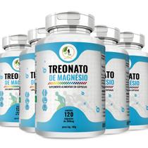 KIT C/5 Un Magnésio L Treonato Puro 120 Cápsulas 500mg - Fits Life