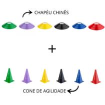 Kit C/ 5 Unidades Cone Demarcatório Cone Chapéu Chinês + Kit c/ 5 cones agililidade