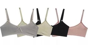 Kit C/ 5 unidades Top Sutiã Menina Moça Com Colchete sem Bojo