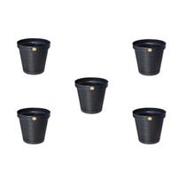 Kit c/ 5 vaso redondo rattan preto 36lt anti dengue Kit c/ 5 vaso redondo rattan preto 36lt anti dengue