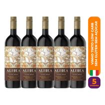 Kit c/ 5 Vinho Tinto Vegano Toscana Low Carb Sem Açúcar Sem Glúten 750ml Alibea