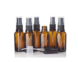 Kit c/ 50 frasco ambar com valvula spray preta 30ml