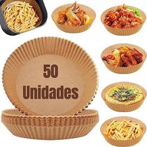 Kit c/ 50 Unidades Forma Papel Descartável Antiaderente para Airfryer 20cm