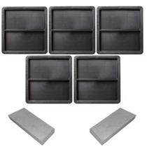 Kit c 5un Forma Plástica Dupla p Fabricação Tijolinho Piso Lajota Drenante 20x10x1,5 Fino Pequeno