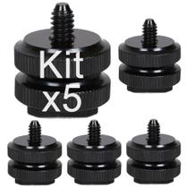 Kit c/ 5x Parafuso Adaptador Sapata Câmeras Anel Duplo Rosca 1/4 Polegada Kit c/ 5x Parafuso Adaptador Sapata Câmeras Anel Duplo Rosca 1/4 Polegada