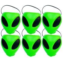 Kit c/6 Balde Alien 15cm Caldeirão Decoração Halloween Festa