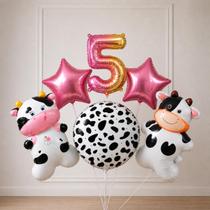 Kit c/ 6 Balões Decoração Vaquinha Fazendinha aniversarios festas mesversarios Número:KIT 5 Kit c/ 6 Balões Decoração Vaquinha Fazendinha aniversarios festas mesversarios Número:KIT 5