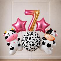 Kit c/ 6 Balões Decoração Vaquinha Fazendinha aniversarios festas mesversarios Número:KIT 7 Kit c/ 6 Balões Decoração Vaquinha Fazendinha aniversarios festas mesversarios Número:KIT 7