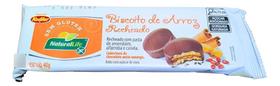 Kit c/ 6 Biscoito Arroz Recheado Pasta Amendoim, Alfarroba