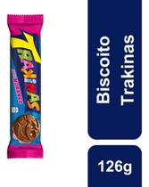 Kit c/ 6 Biscoito Recheado Sabor Morango 126g Trakinas