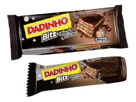 Kit c/ 6 Biscoito Wafer Dadinho Bitz Cacau Black Meio