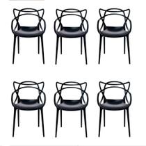 Kit C/6 Cadeira Allegra Masters Polipropileno Sala,cozinha, Jantar, Empilhavel Preta Kit C/6 Cadeira Allegra Masters Polipropileno Sala,cozinha, Jantar, Empilhavel Preta