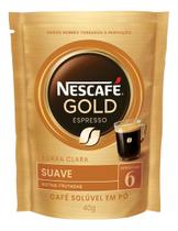 Kit c/ 6 Cafe Soluvel Nescafe Gold Suave Sache 40g Kit c/ 6 Cafe Soluvel Nescafe Gold Suave Sache 40g