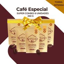 Kit c/ 6 café soprano especial torra intensa 250g - moído