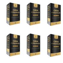 Kit C/6 Cálcio + Vitamina D3 C/60 Cápsulas - Gold Lab