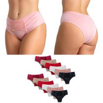 Kit c/ 6 Calçola Tapa Bumbum Calcinha Senhora Conforto Renda Vera 400