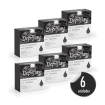 Kit c/ 6 Ceras Negra Depilação em Tablete Quente Depilatória Depilflax 500g Kit c/ 6 Ceras Negra Depilação em Tablete Quente Depilatória Depilflax 500g