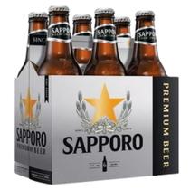 Kit c/ 6 Cervejas Premium Sapporo Long Neck 355ml